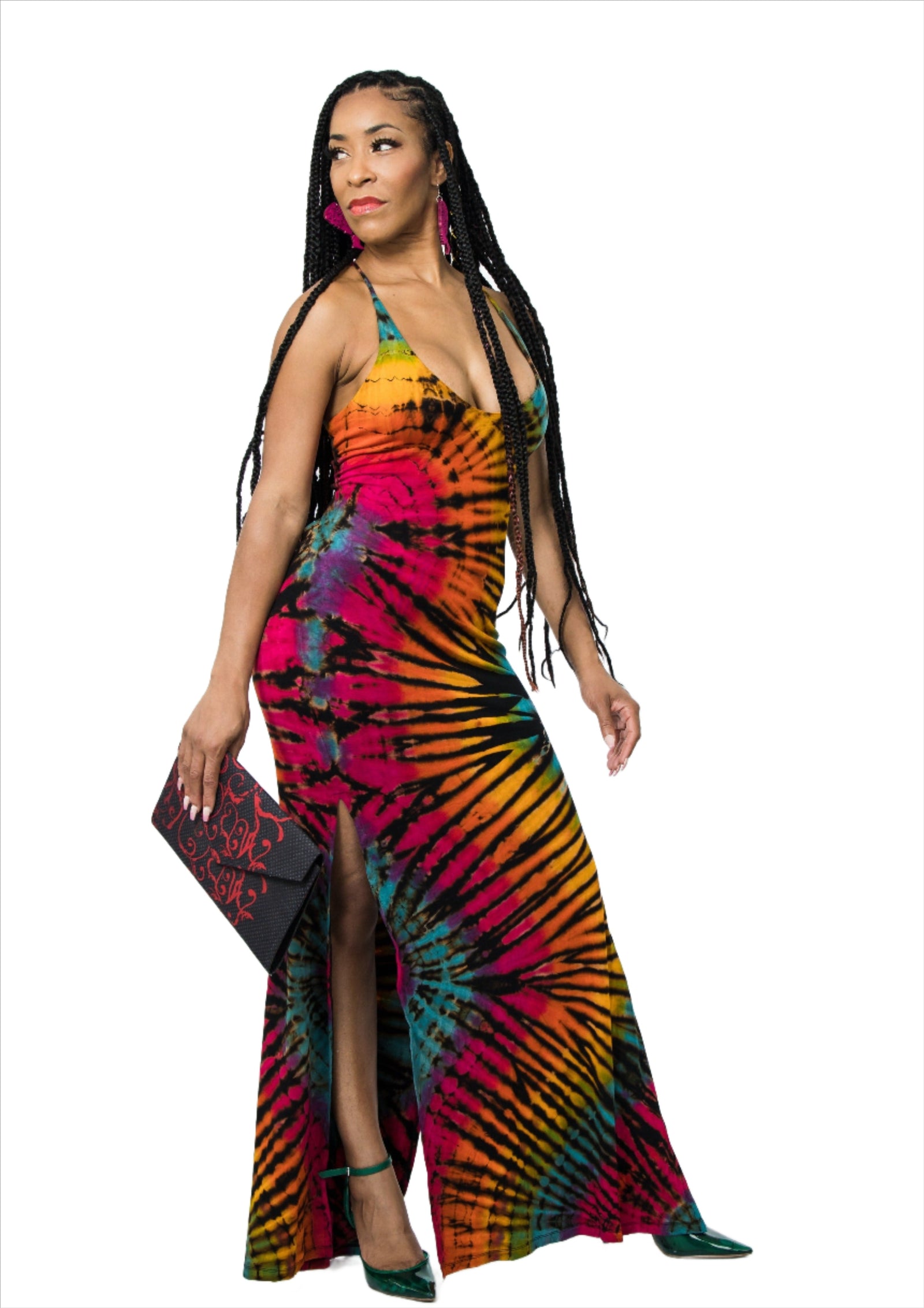 Tie Dye Maxi Turquoise Blue / One size