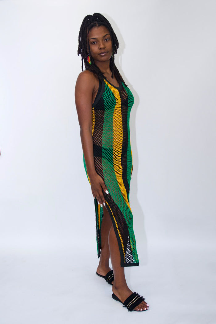 caribbean mesh dress Mesh Maxi Dress