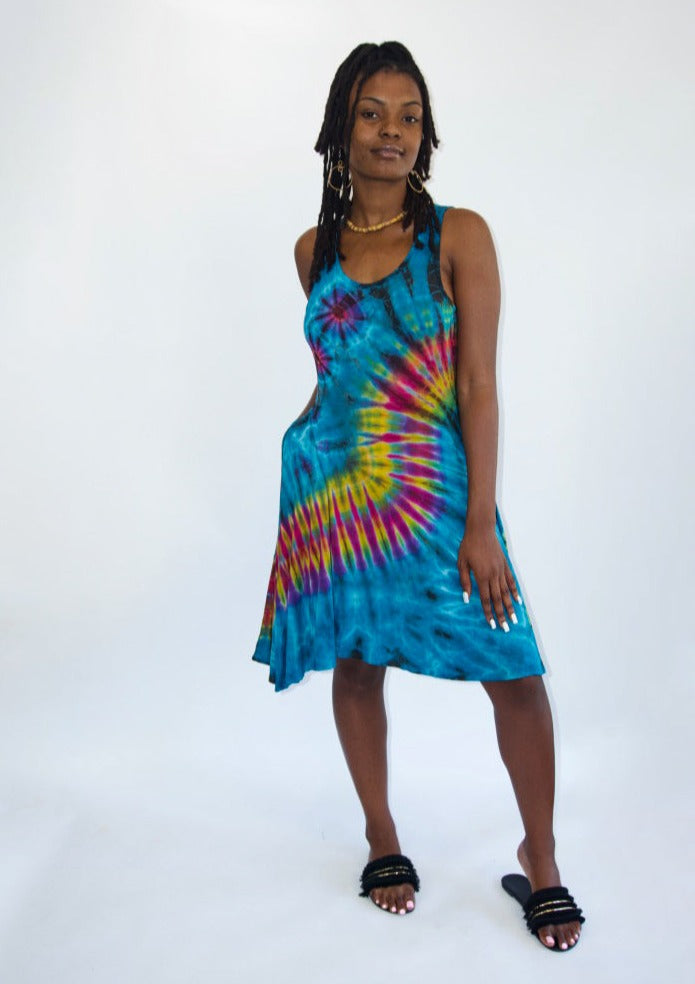Tie Dye Mini Dress One size / Rainbow Tie Dye Mini Dress One size / Rainbow