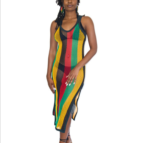 mesh reggae dress Mesh Maxi Dress